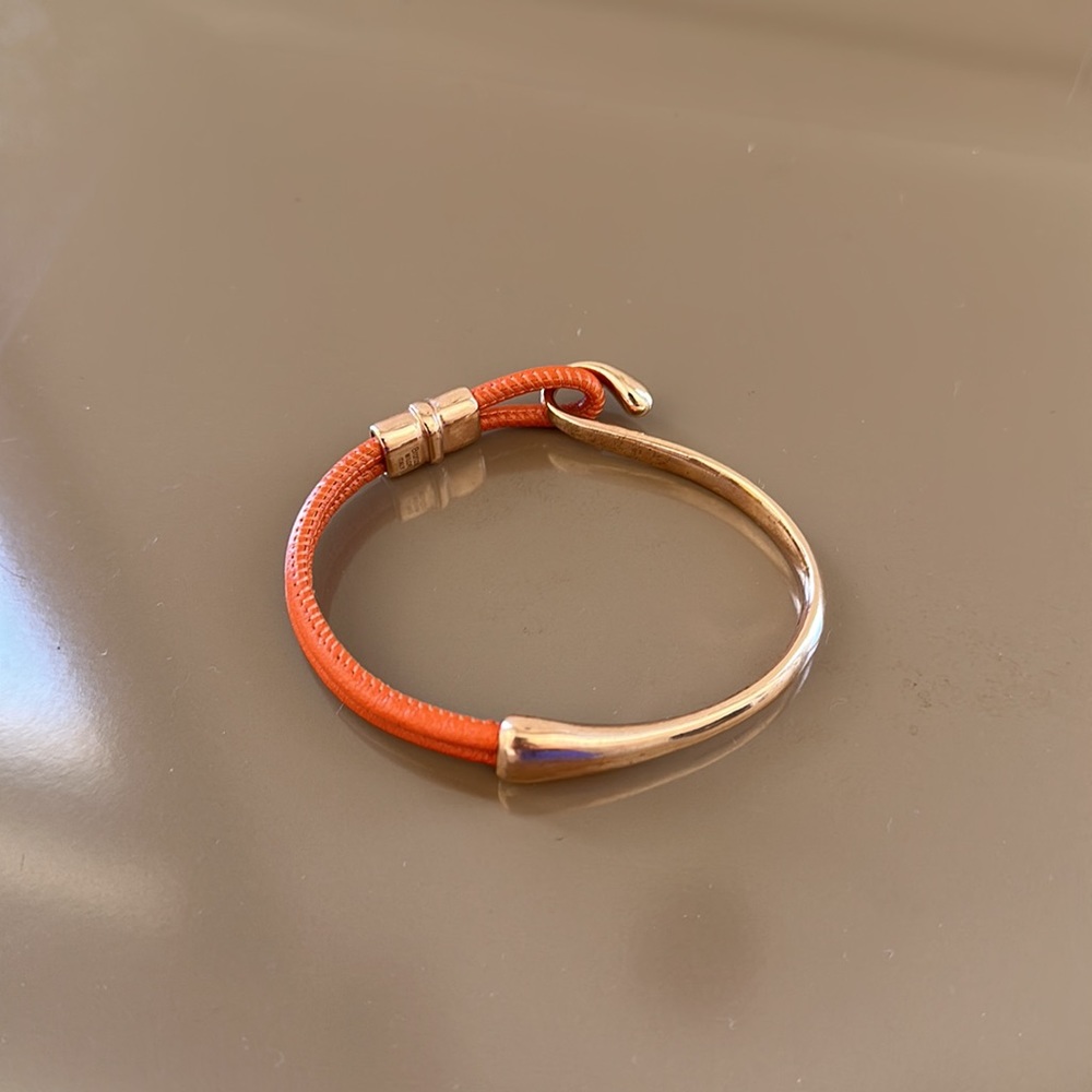 MILOR Italy vintage bronze & leather bracelet